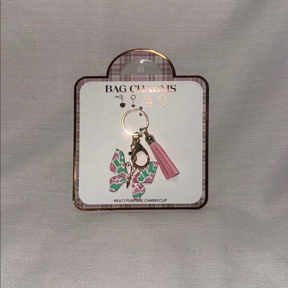 Accessories - Pink and Green Butterfly Bag Charm